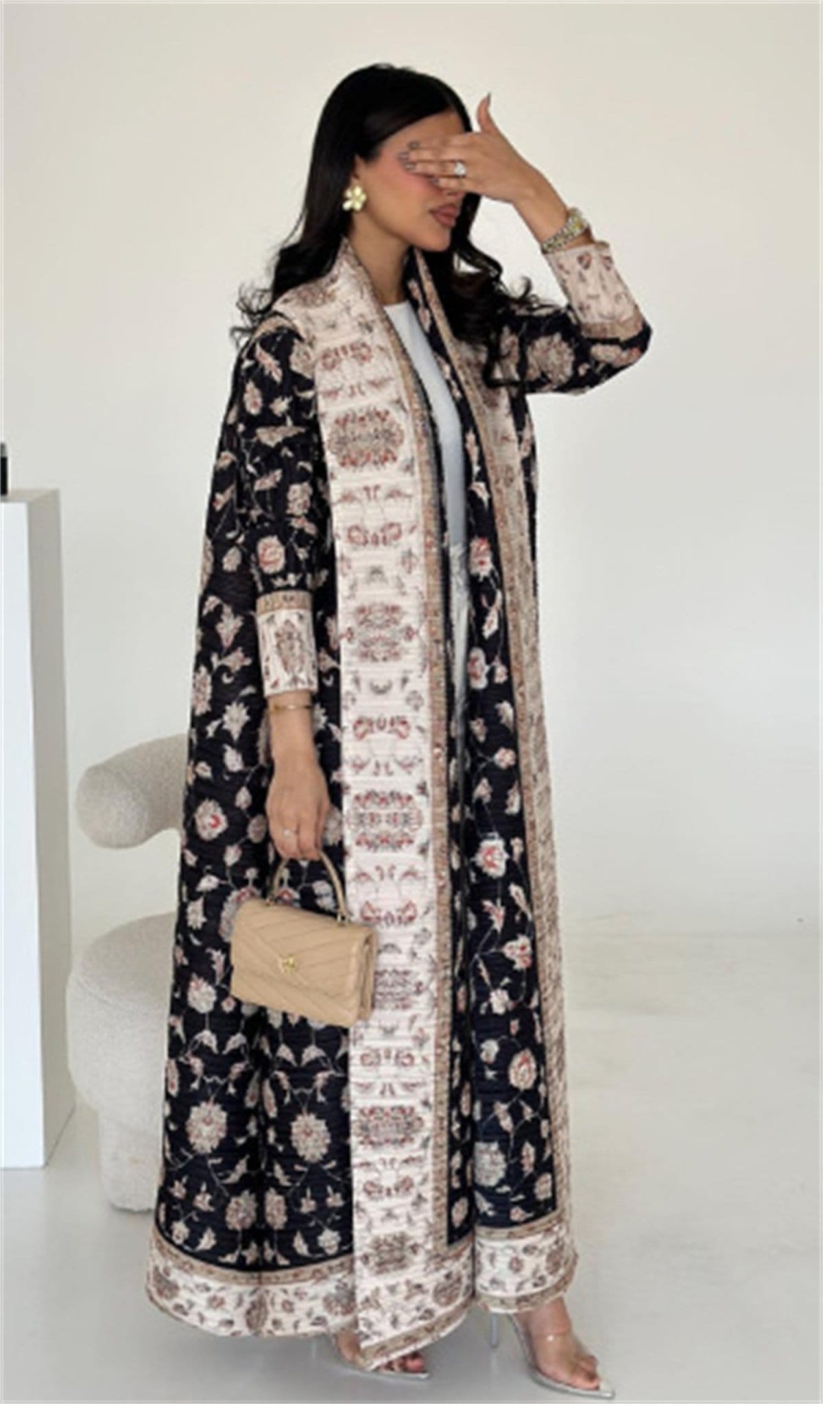 Women's Elegant Flowy Cardigan – Lightweight Polyester Robe Style | Silver Fox Sales