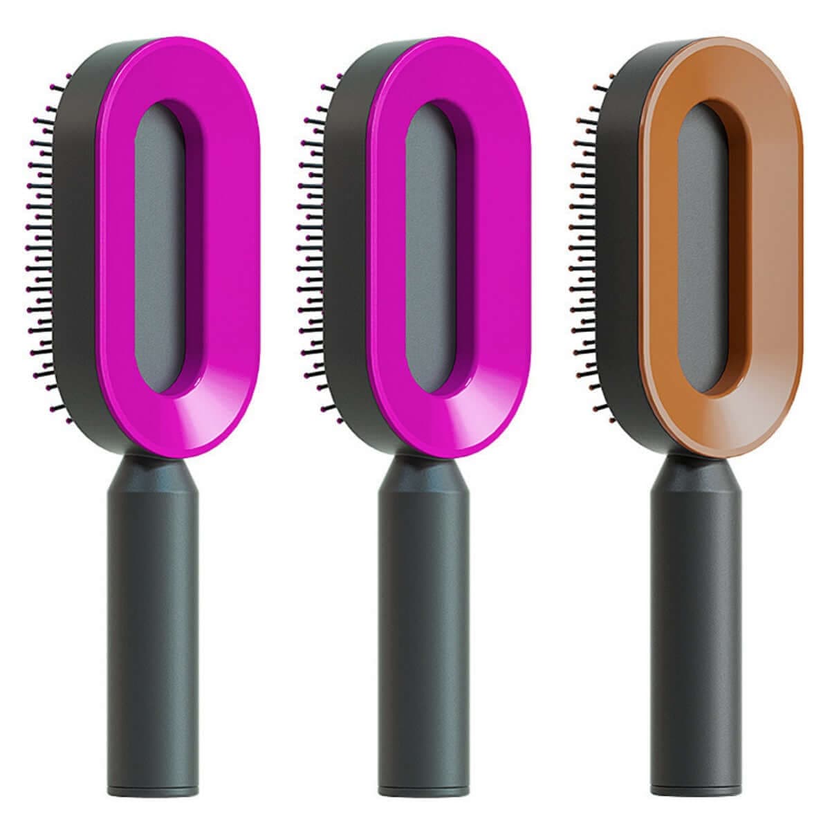 Self Cleaning Hair Brush For Women One-key Cleaning Hair Loss Airbag Massage Scalp Comb Anti-Static | Silver Fox Sales