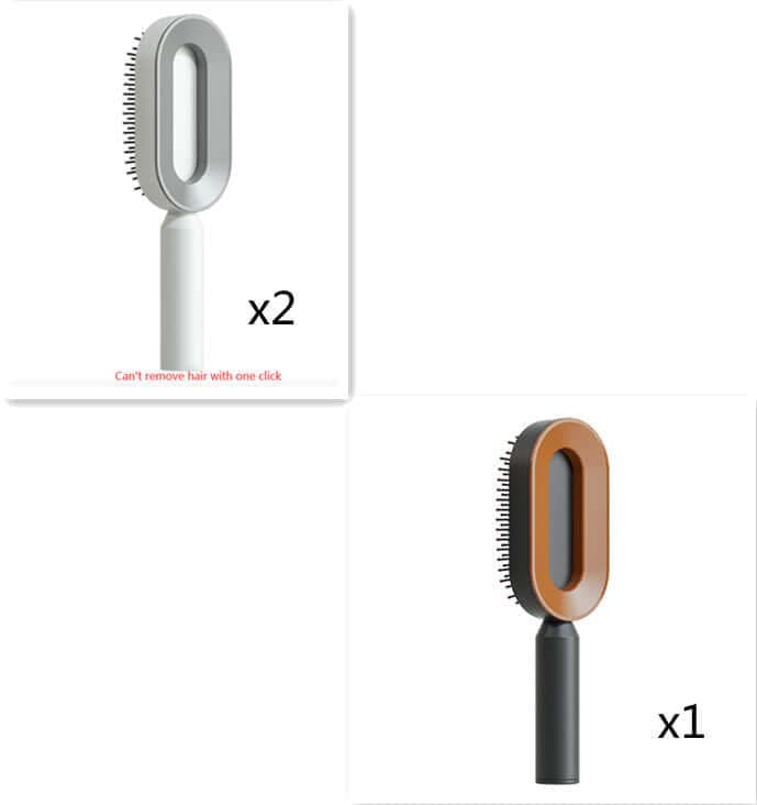 Self Cleaning Hair Brush For Women One-key Cleaning Hair Loss Airbag Massage Scalp Comb Anti-Static | Silver Fox Sales