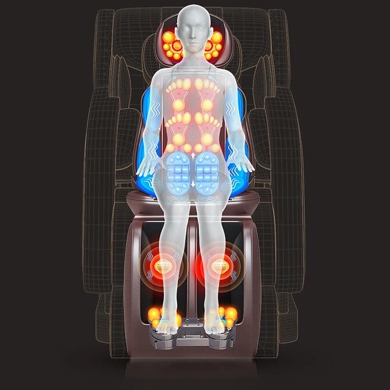 Electric Full Body Massage Chair Neck Back Waist Massage Cushion Heat & Vibrate Massage Pad as a Gift for Wife Parents 110V/220V