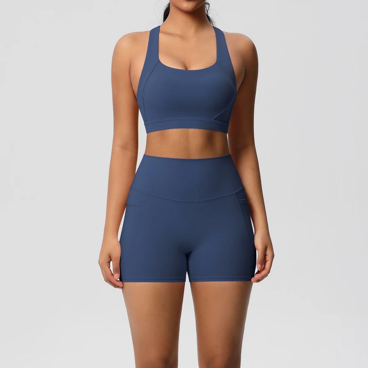 Women’s 2-Piece Pocketed Yoga Set – Sports Bra & Leggings