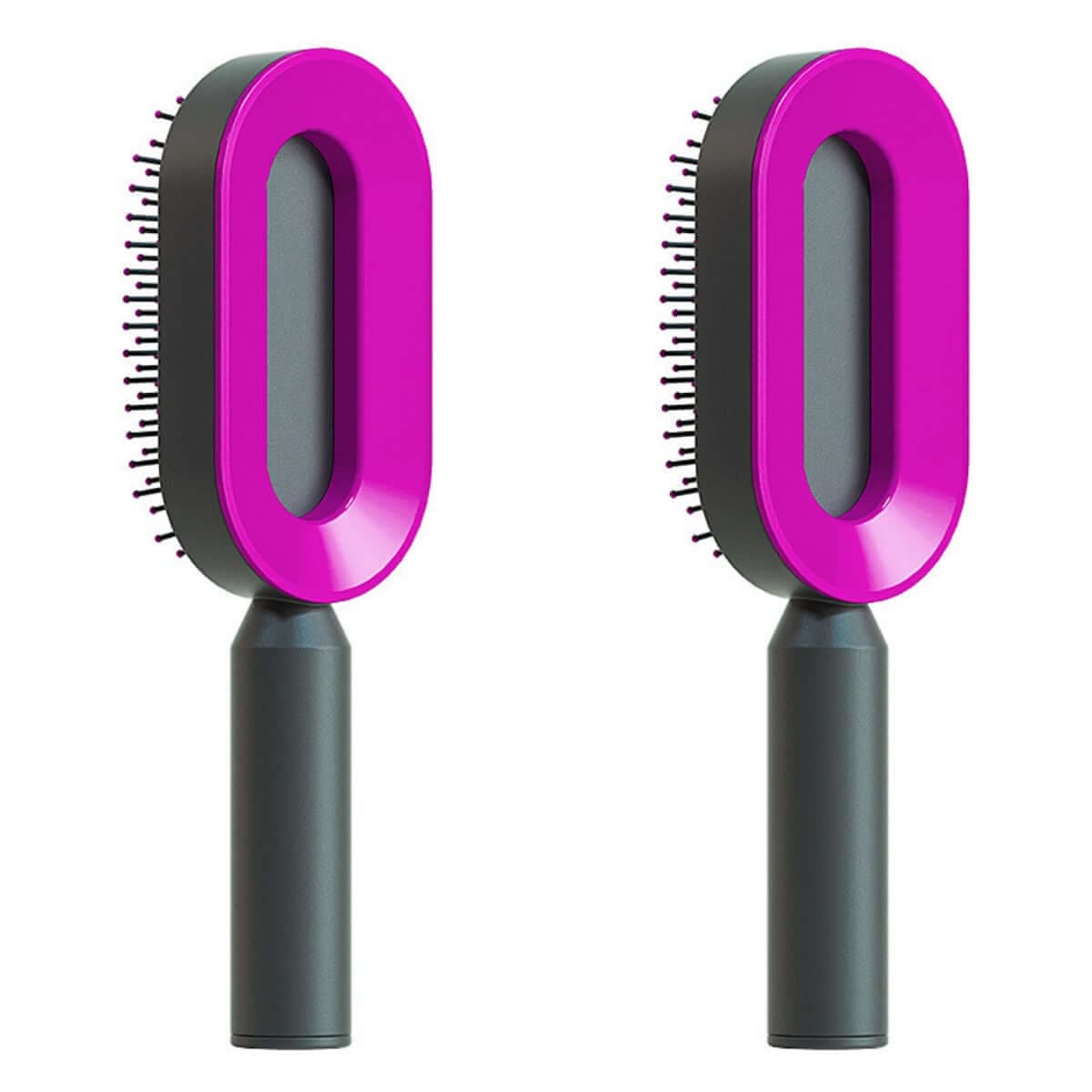 Self Cleaning Hair Brush For Women One-key Cleaning Hair Loss Airbag Massage Scalp Comb Anti-Static | Silver Fox Sales