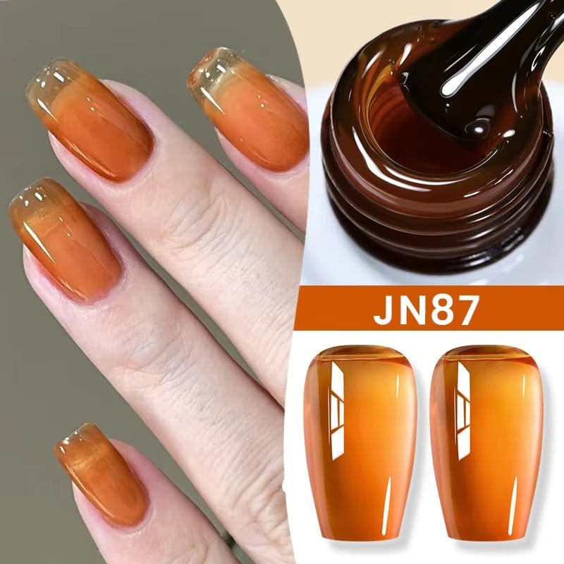 Jelly Nude Gel Nail Polish 10Ml Light Pink Peach Translucent Color UV Light Cure Gel Varnish Nail Art DIY at Home