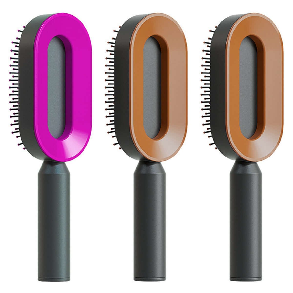 Self Cleaning Hair Brush For Women One-key Cleaning Hair Loss Airbag Massage Scalp Comb Anti-Static | Silver Fox Sales