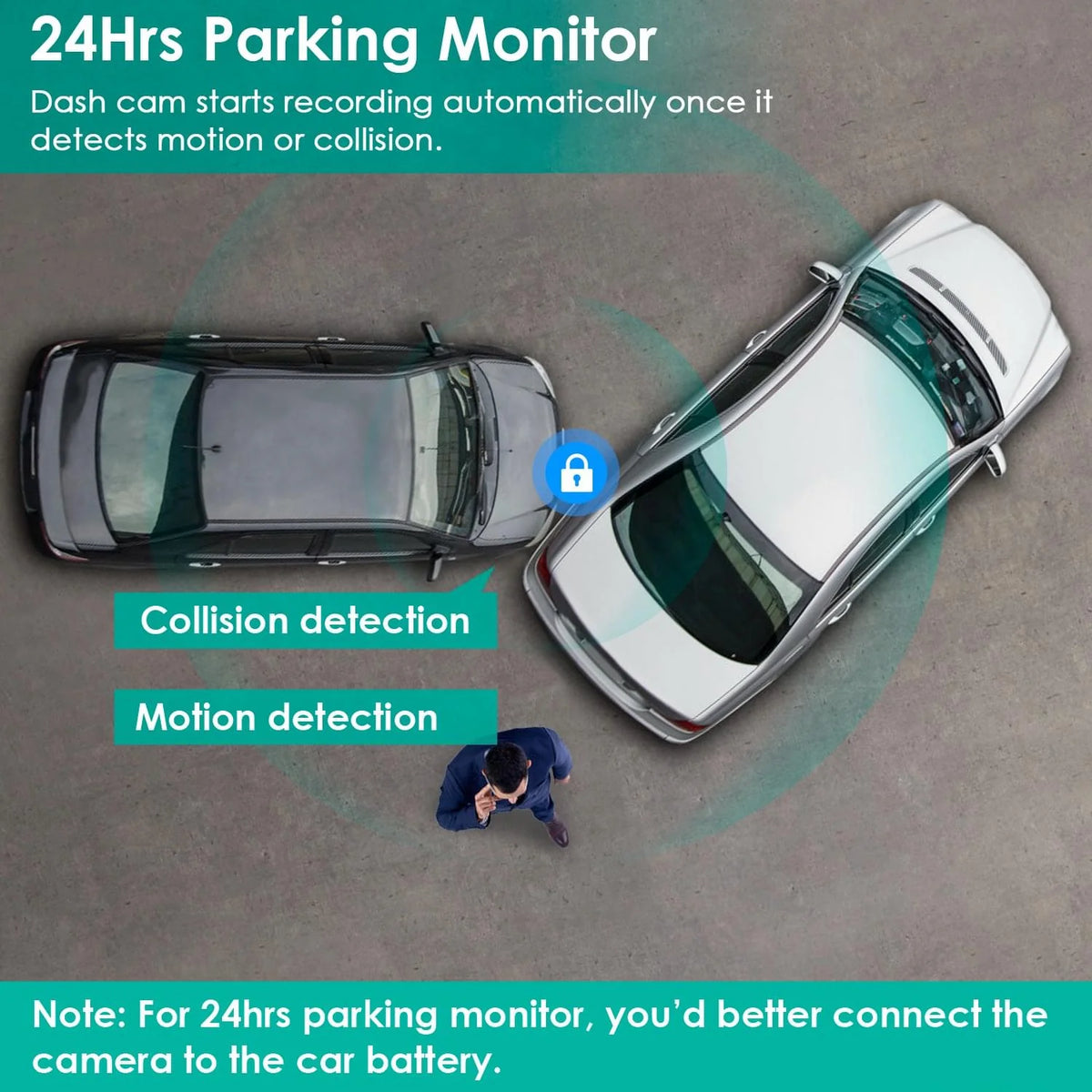 3-Channel Dash Cam with Front, Interior & Rear Cameras, 32GB Card