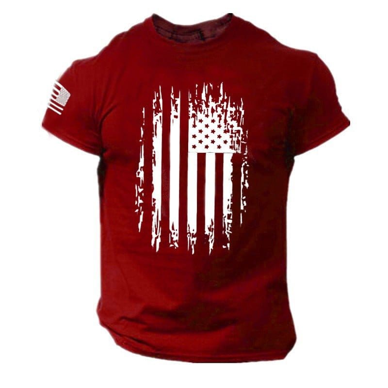 Men's 3D Printed American Flag T-shirt | Silver Fox Sales