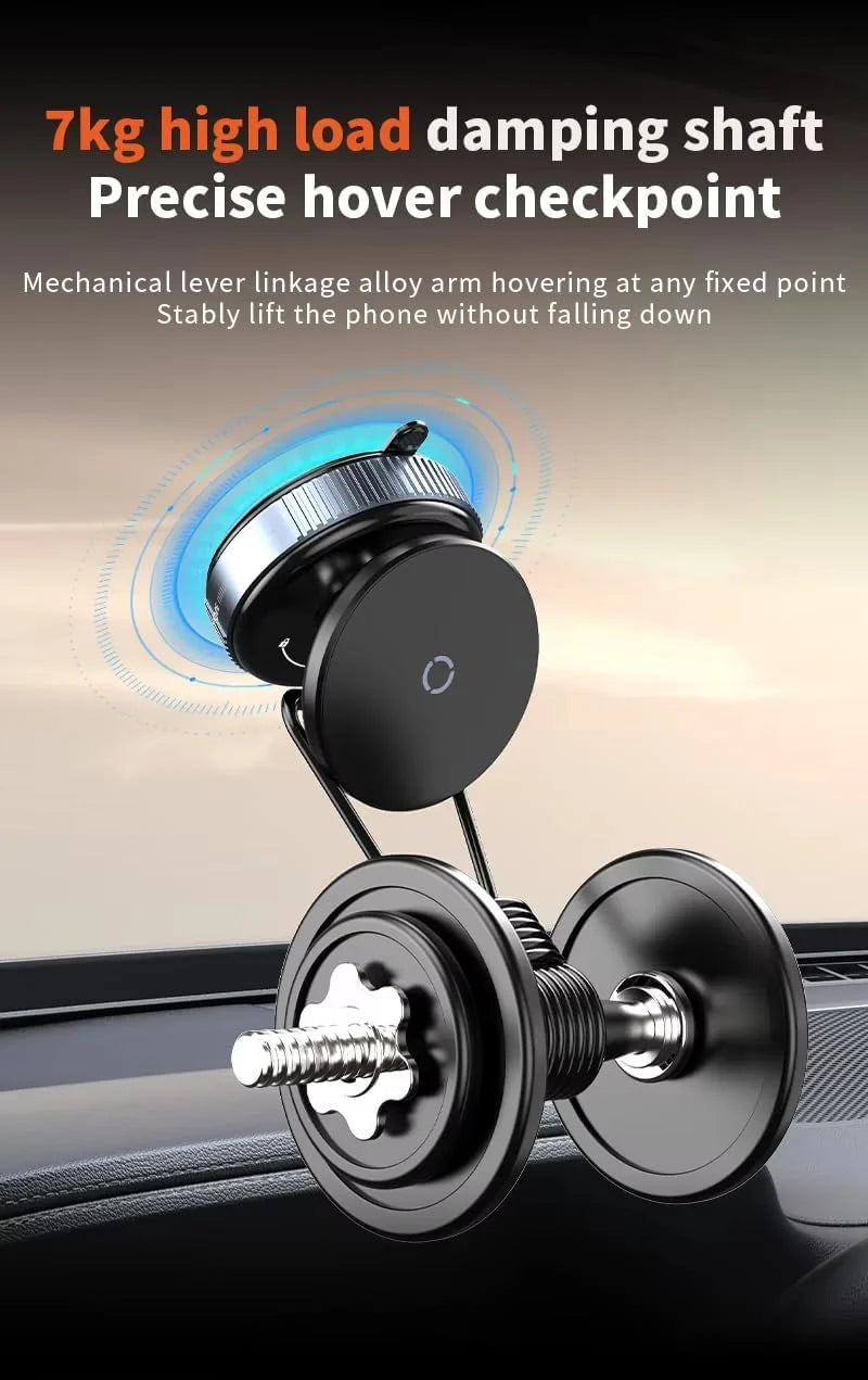 360° Magnetic Car Phone Holder with Vacuum Suction Mount