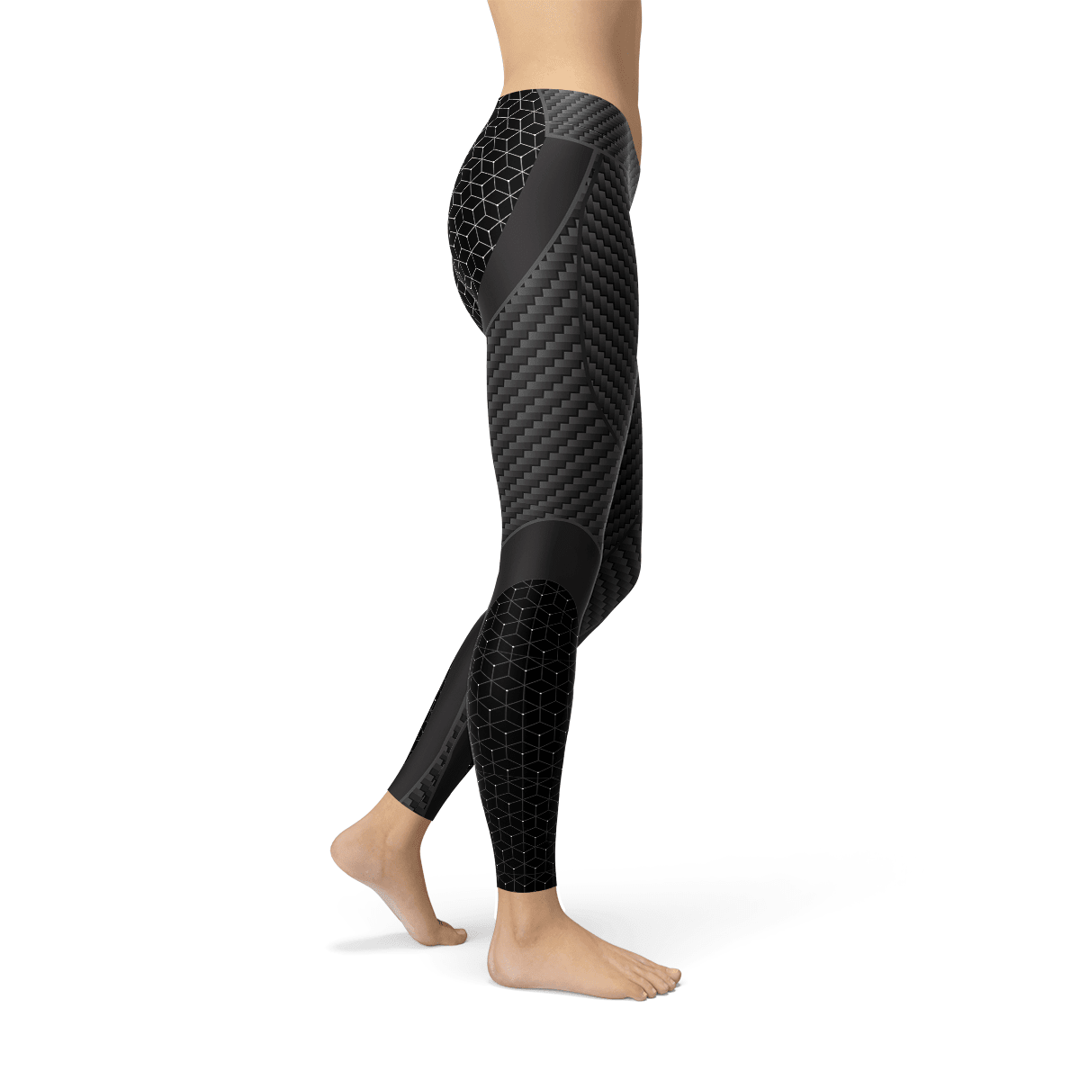 Womens Carbon Fiber Sports Leggings showcasing a sleek design and chic appearance, perfect for activewear and stylish outfits.