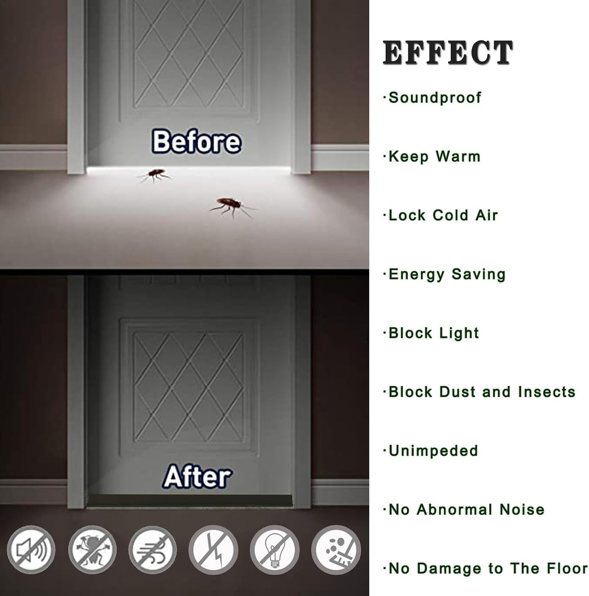 Adjustable door draft blocker product details