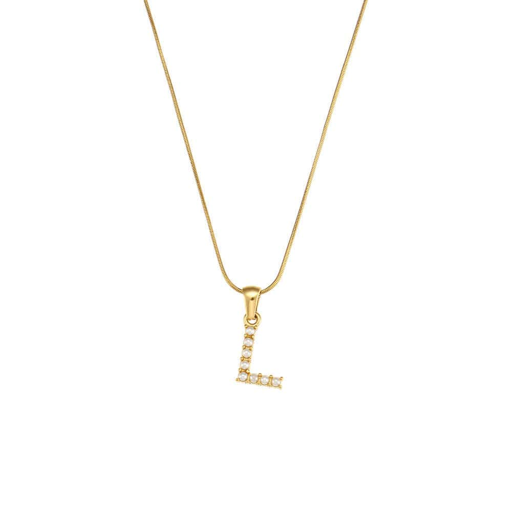 18K Gold-Plated Letter Initial Necklace – Stainless Steel Snake Chain | Silver Fox Sales