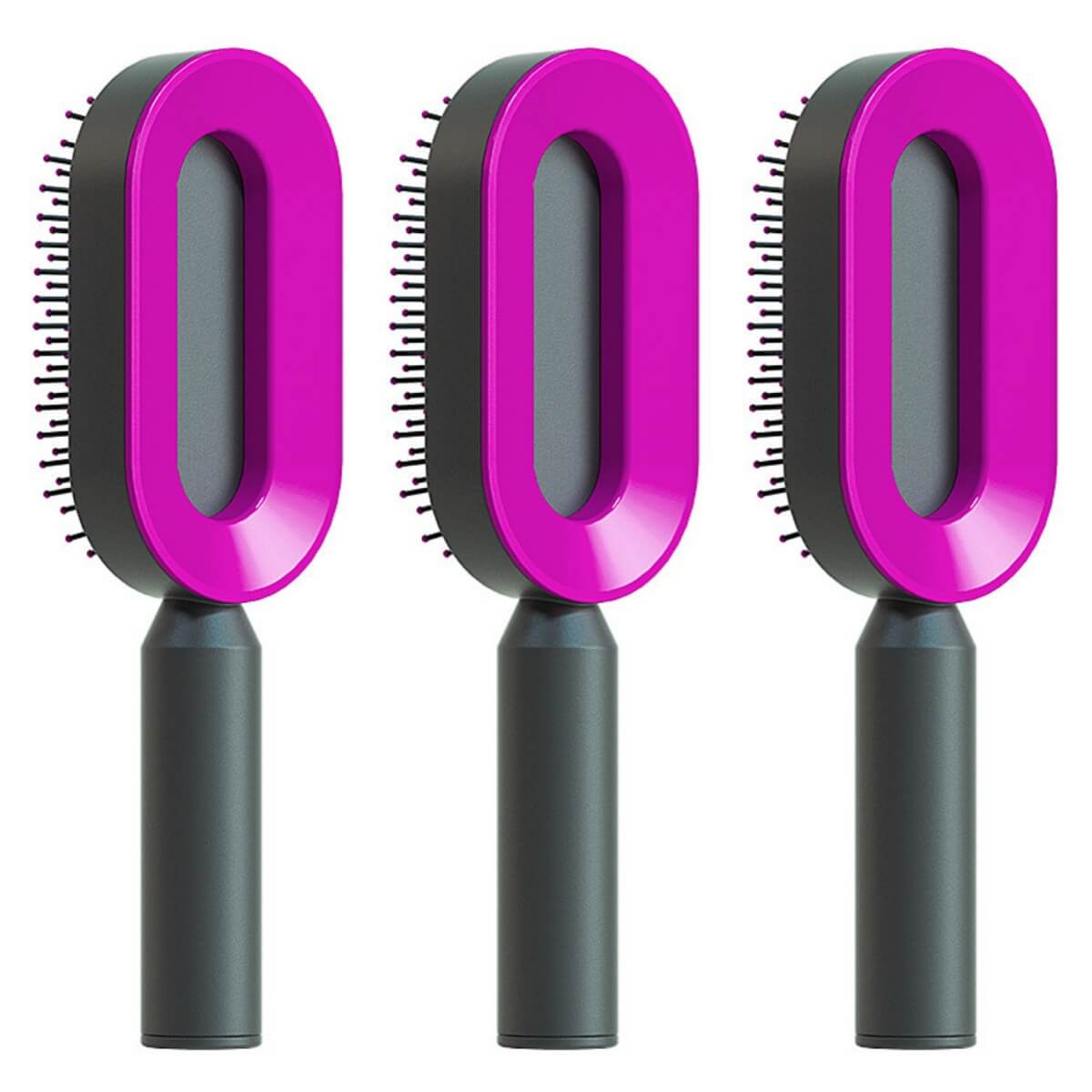 Self Cleaning Hair Brush For Women One-key Cleaning Hair Loss Airbag Massage Scalp Comb Anti-Static | Silver Fox Sales