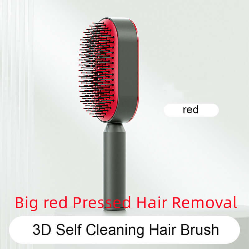 Self Cleaning Hair Brush For Women One-key Cleaning Hair Loss Airbag Massage Scalp Comb Anti-Static | Silver Fox Sales