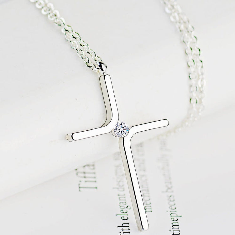 Cross Pendant New Simple Necklace Titanium Steel Plating | Silver Fox Sales