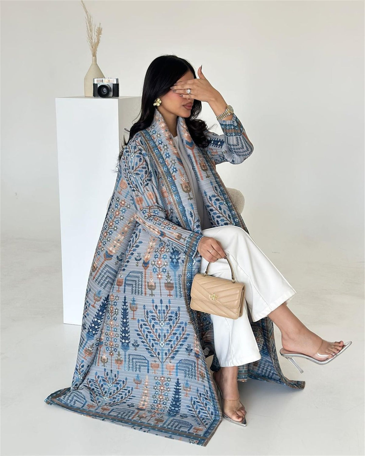 Women's Elegant Flowy Cardigan – Lightweight Polyester Robe Style | Silver Fox Sales