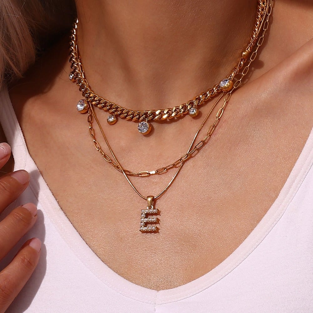 18K Gold-Plated Letter Initial Necklace – Stainless Steel Snake Chain | Silver Fox Sales
