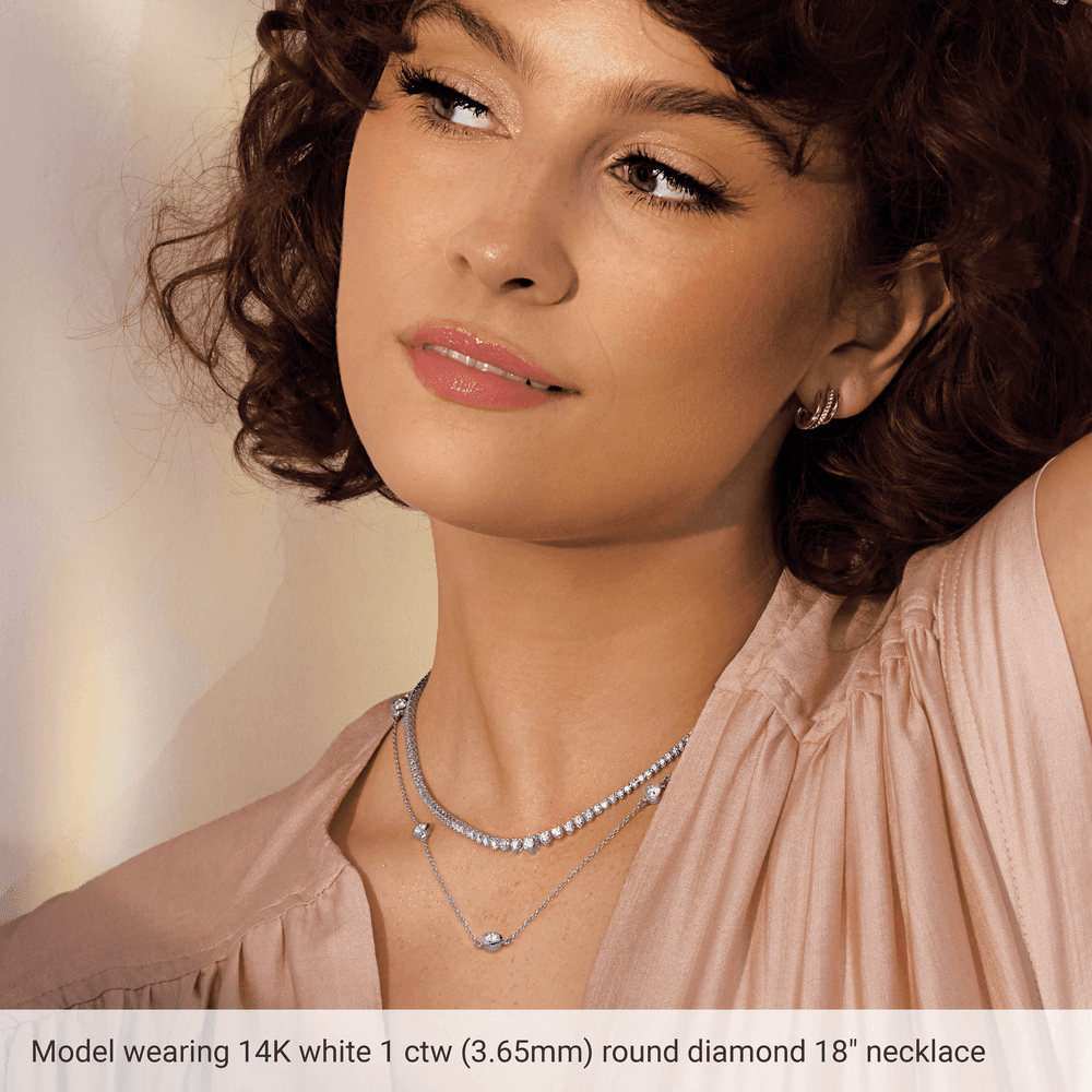 Lumière 14K Gold Diamond Station Necklace | Silver Fox Sales