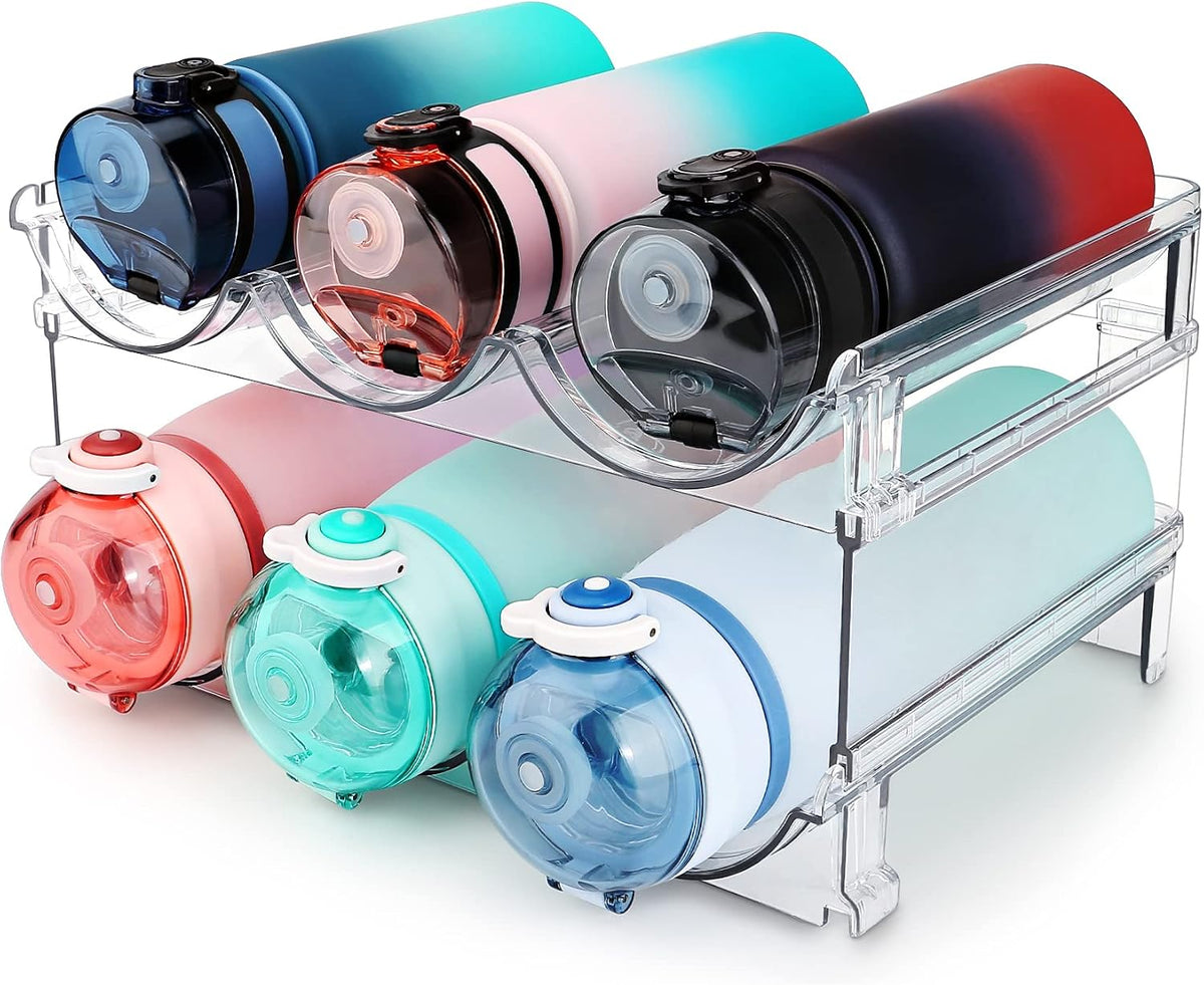 Spospo clear stackable water bottle organizer