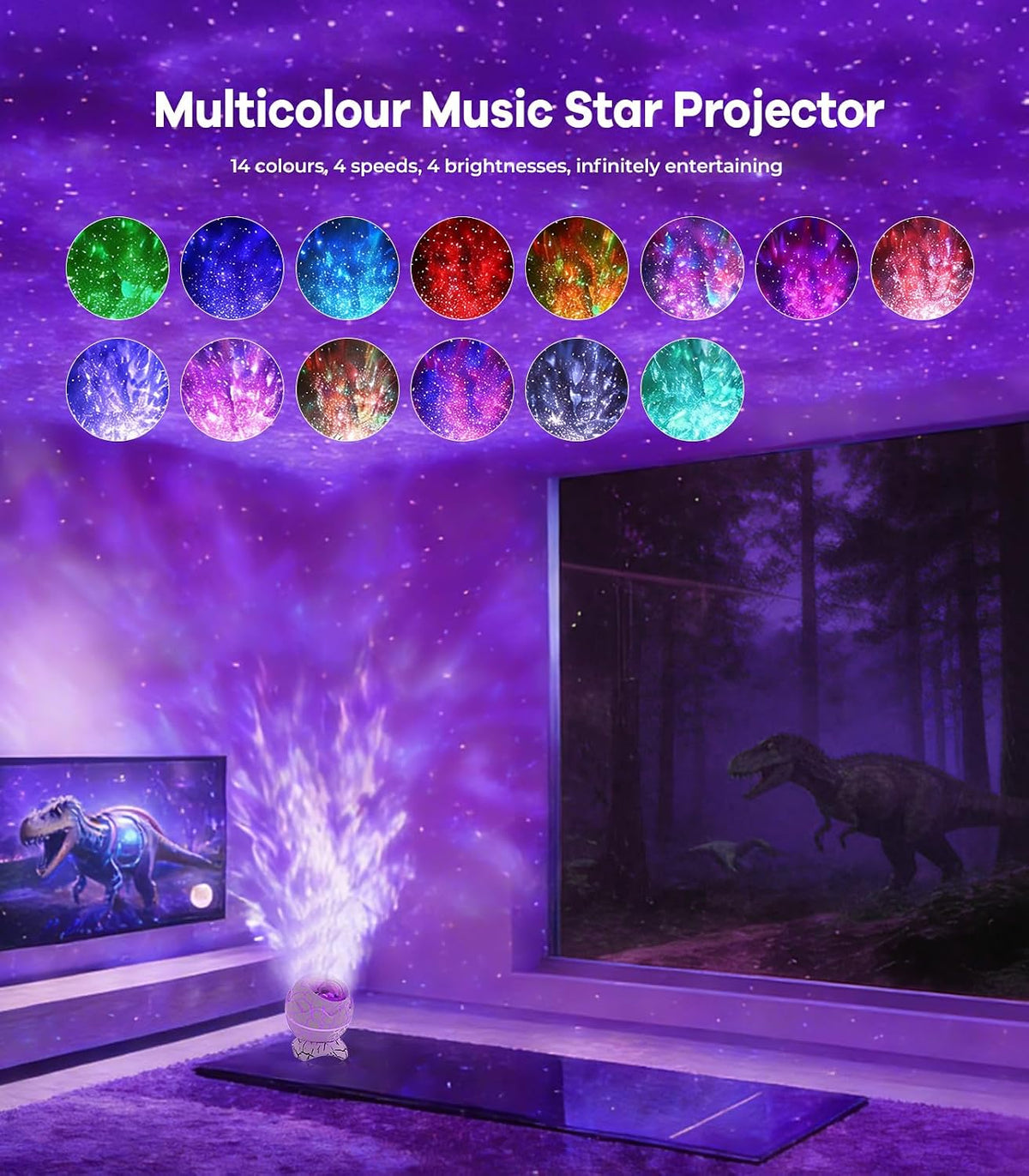 Galaxy and nebula lighting effects from the projector