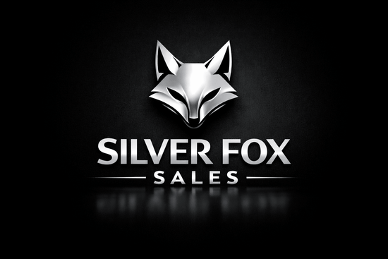 Silver Fox Sales logo featuring a sleek silver fox design on a black background.