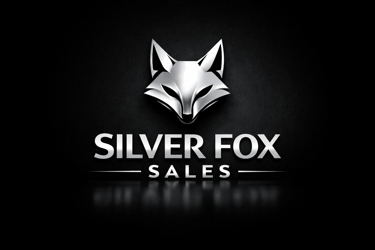 Logo of Silver Fox Sales featuring a sleek silver fox design on a dark background.