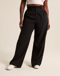 Women's high-waist wide-leg trousers with pockets - view 3