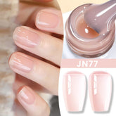 Jelly Nude Gel Nail Polish 10Ml Light Pink Peach Translucent Color UV Light Cure Gel Varnish Nail Art DIY at Home