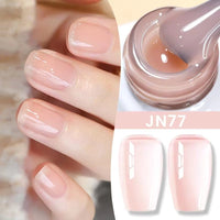 Jelly Nude Gel Nail Polish 10Ml Light Pink Peach Translucent Color UV Light Cure Gel Varnish Nail Art DIY at Home