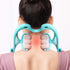Multifunctional manual neck massager tool for soothing neck and shoulder soreness with six rolling massage wheels.