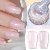 Jelly Nude Gel Nail Polish 10Ml Light Pink Peach Translucent Color UV Light Cure Gel Varnish Nail Art DIY at Home
