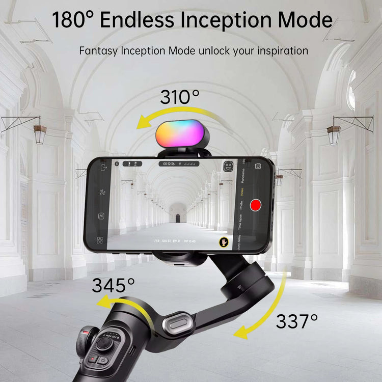Smart XE Kit Gimbal Stabilizer for Smartphone Iphone Video Recording Magnetic Fill Light 3-Axis Foldable Android Gimble