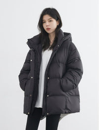 Women's Hooded 90% Duck Down Puffer Coat | Silver Fox Sales