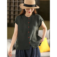 Women's Artistic Retro Sleeveless Cotton Top | Silver Fox Sales