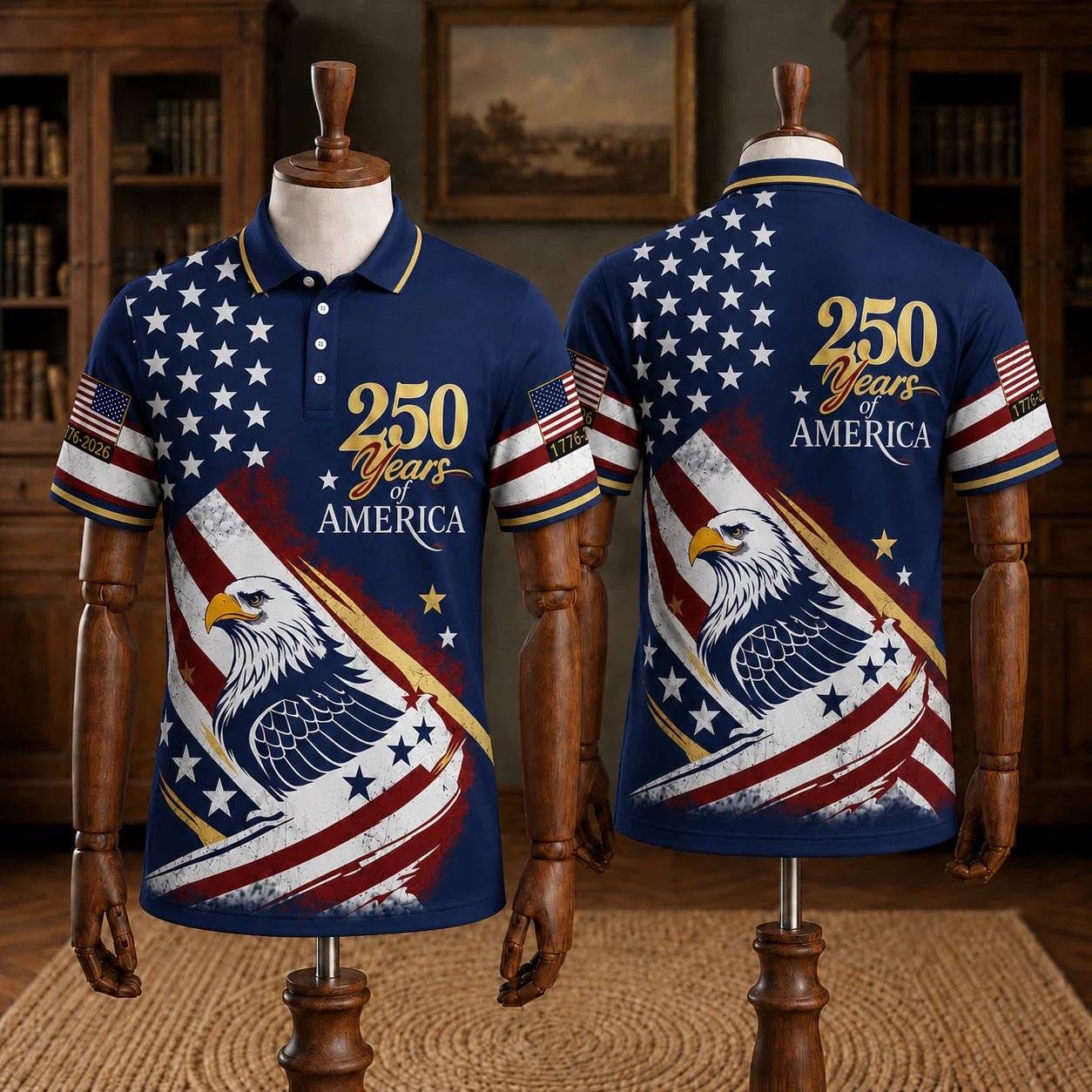 The United We Stand Patriotic Eagle - USA 250Th Anniversary Polo Shirt