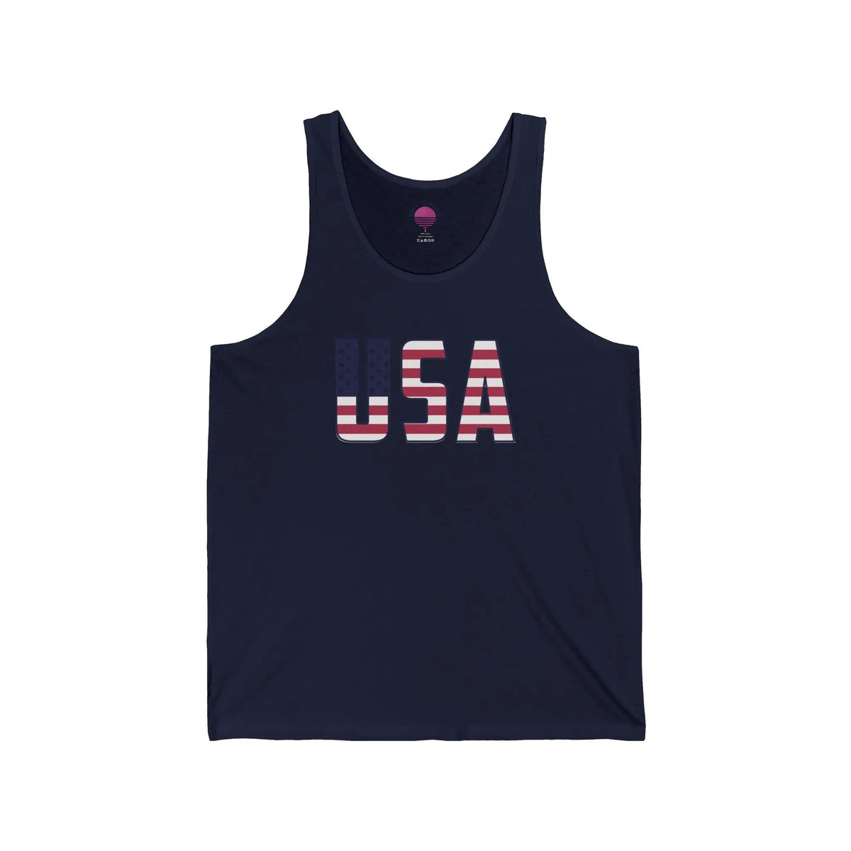 USA flag tank top in Navy, unisex patriotic sleeveless shirt