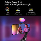 Smart XE Kit Gimbal Stabilizer for Smartphone Iphone Video Recording Magnetic Fill Light 3-Axis Foldable Android Gimble