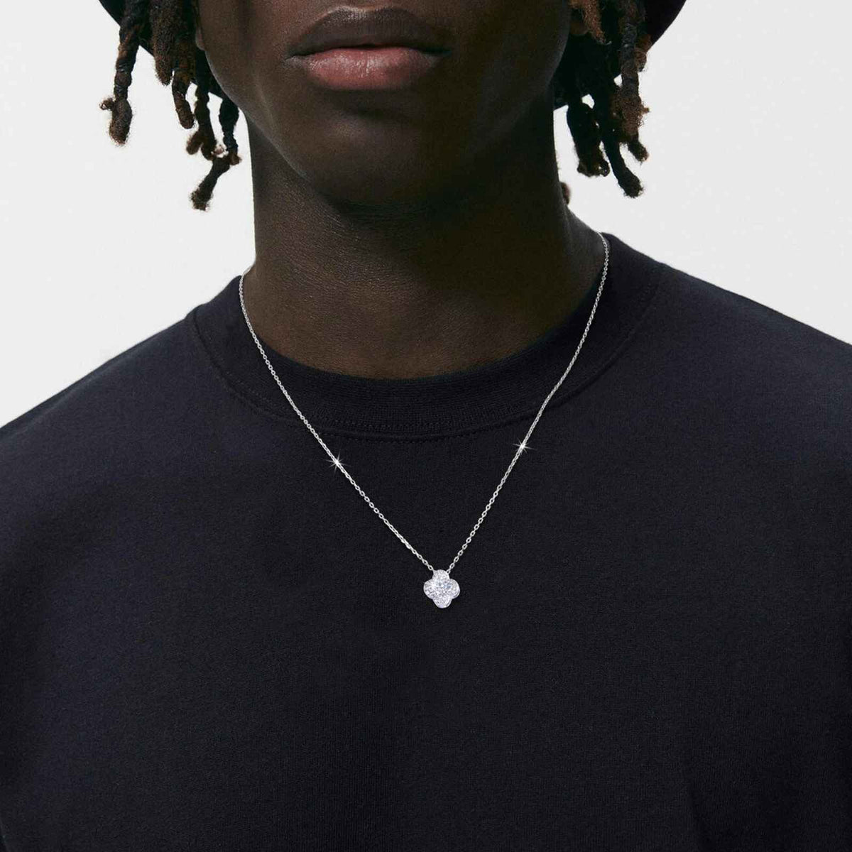 Fleur de Lumière D Color Moissanite Necklace (VVS1) | Silver Fox Sales