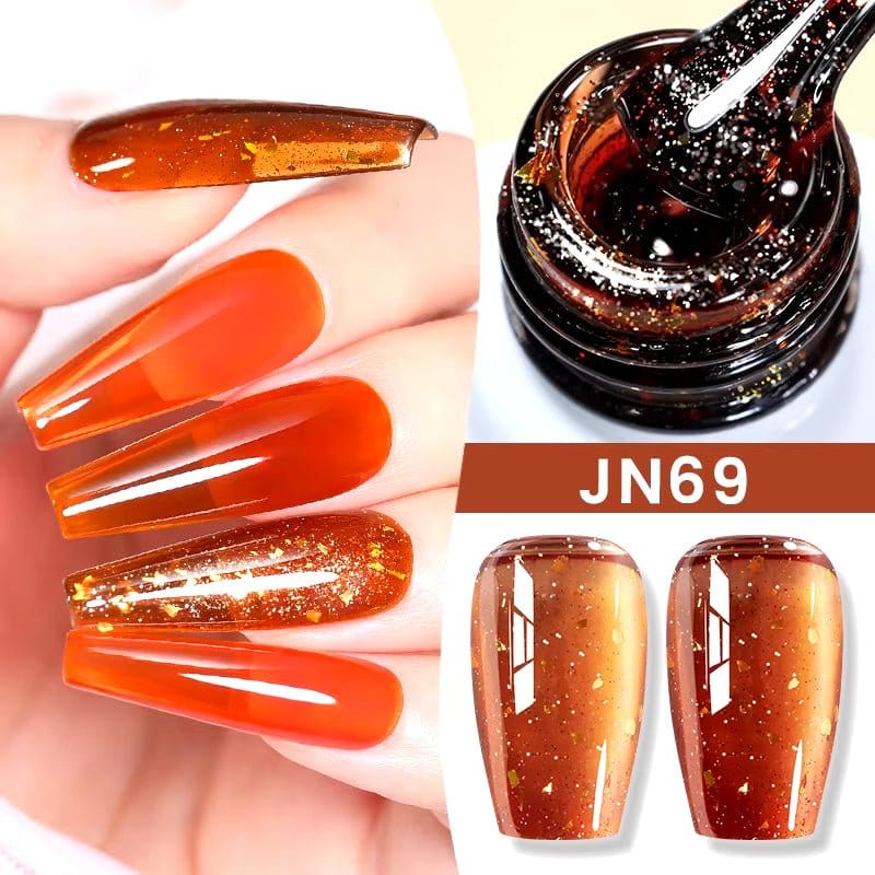 Jelly Nude Gel Nail Polish 10Ml Light Pink Peach Translucent Color UV Light Cure Gel Varnish Nail Art DIY at Home