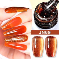Jelly Nude Gel Nail Polish 10Ml Light Pink Peach Translucent Color UV Light Cure Gel Varnish Nail Art DIY at Home