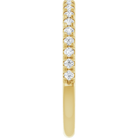 diamond anniversary band crafted in 14K yellow gold with round diamonds in a classic French-set design.