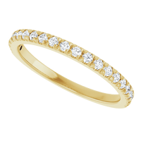 diamond anniversary band in 14K yellow gold with round natural diamonds set to enhance brilliance.