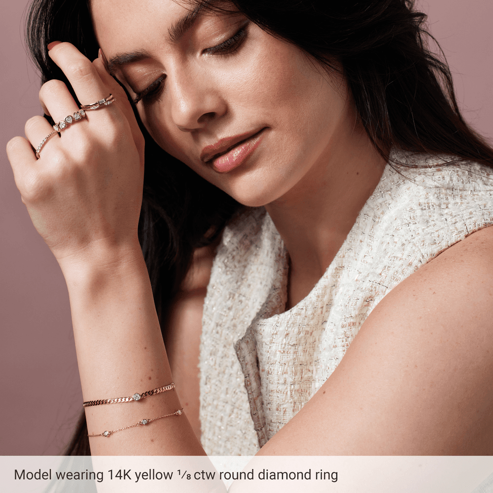 Élise 14K Gold Diamond Stackable Ring | Silver Fox Sales