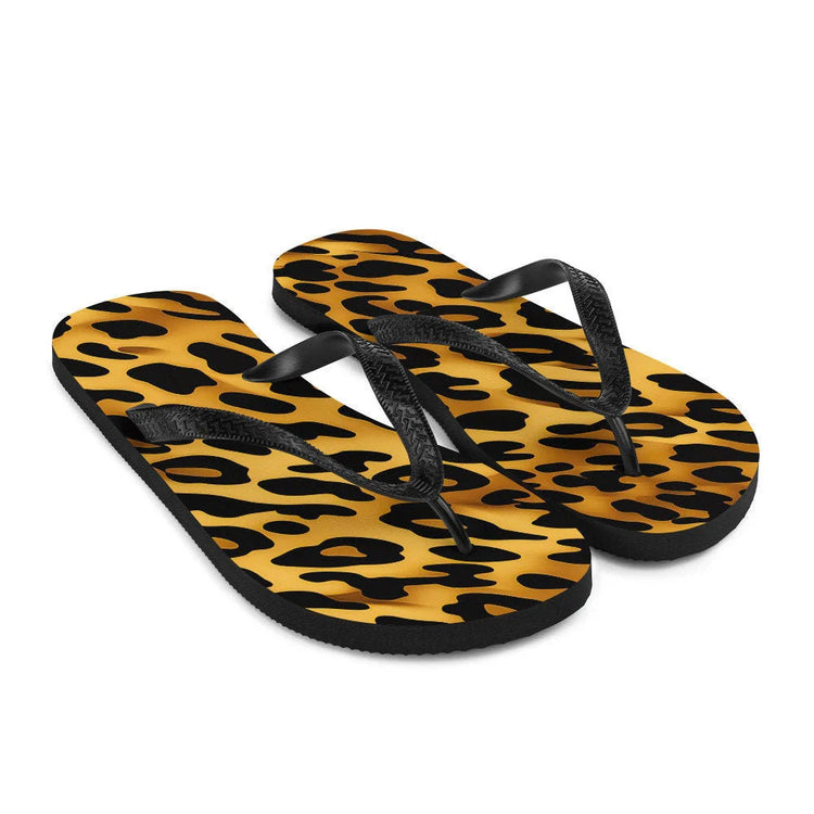Step into Summer with Stylish Emerald Blossoms Leopard Print Flip-Flops