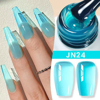 Jelly Nude Gel Nail Polish 10Ml Light Pink Peach Translucent Color UV Light Cure Gel Varnish Nail Art DIY at Home