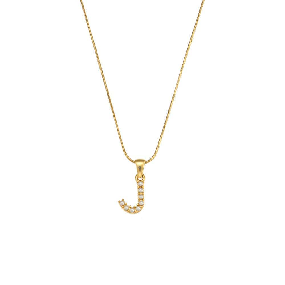 18K Gold-Plated Letter Initial Necklace – Stainless Steel Snake Chain | Silver Fox Sales