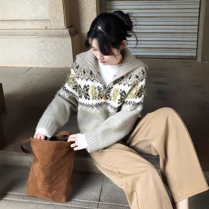Women's Retro Oversized Knitted Cardigan | Silver Fox Sales