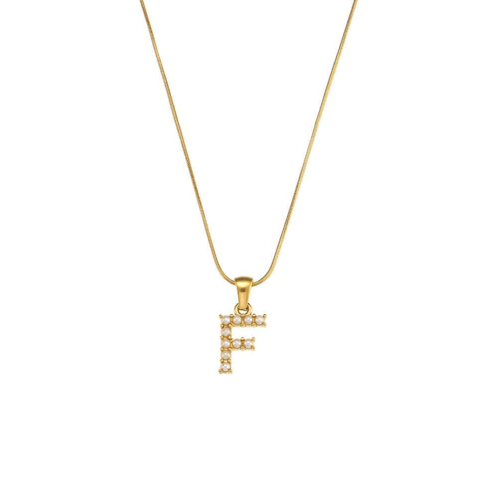 18K Gold-Plated Letter Initial Necklace – Stainless Steel Snake Chain | Silver Fox Sales