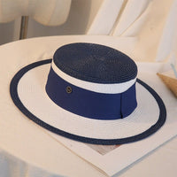 Women's Retro Flat Top Straw Beach Hat | Silver Fox Sales