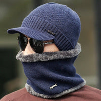 Winter knitted hats featuring a blue dome shape and ear covering, perfect for warmth in cold weather.