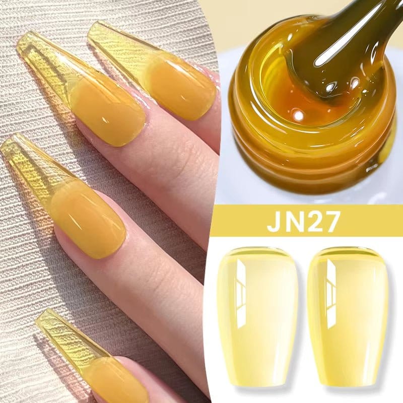 Jelly Nude Gel Nail Polish 10Ml Light Pink Peach Translucent Color UV Light Cure Gel Varnish Nail Art DIY at Home