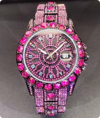 Men's Diamond-Encrusted Hip-Hop Watch | Silver Fox Sales
